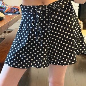 Aqua brand Black and White Polka Dot Skirt, Size M. In good condition.